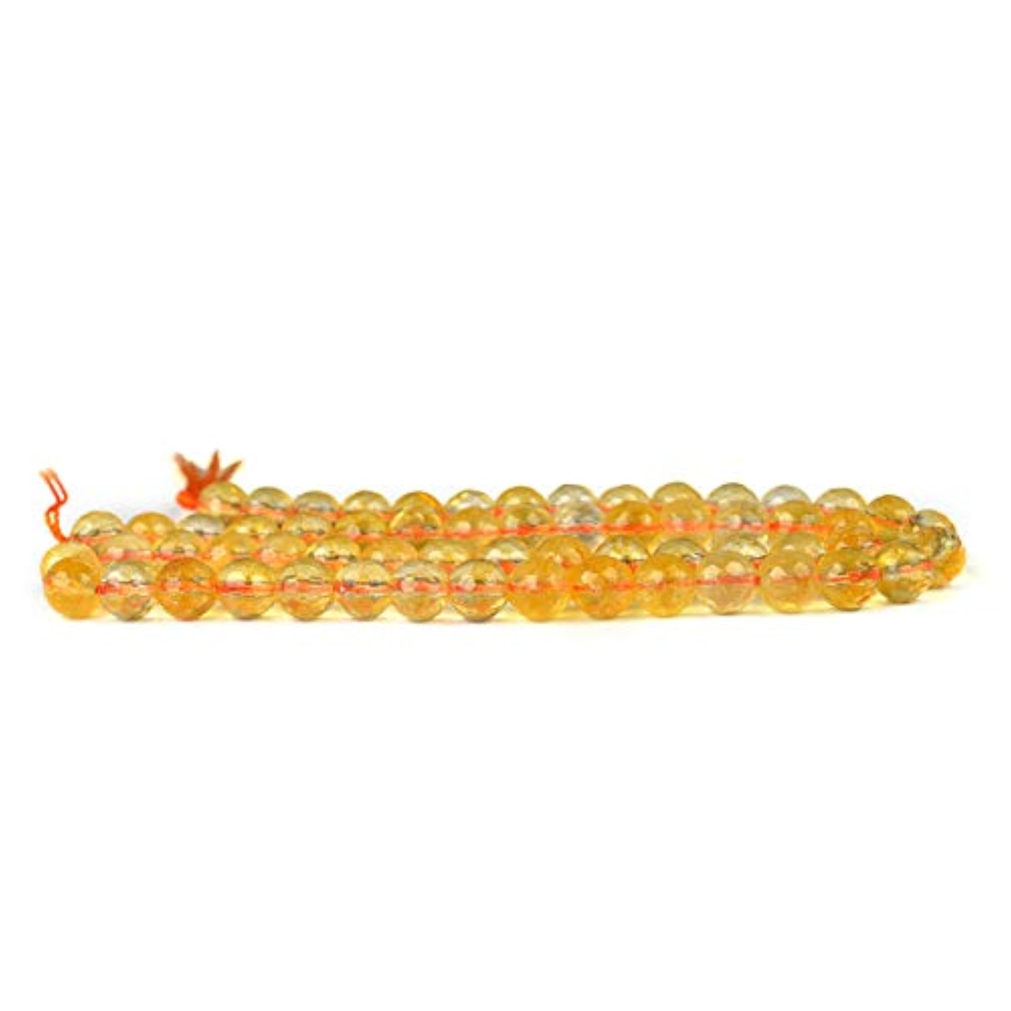 Citrine 6mm Faceted Loose Stone Beads